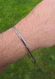 Stainless Steel Thin Kara Sikh Singh Kaur Khalsa Bangle One Edge Collar Design Kada T3A Bracelet Karray Karha Silver Tone Sikhism Kakar 5Ks