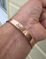 Copper Om Kara Hindu Tamba Bangle Smooth Design Magnetic Ohm Kada Ajustable O2A Meditation Bracelet Karray Karha Sikh BP Health Benefits