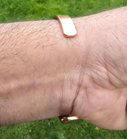 Copper Om Kara Hindu Tamba Bangle Smooth Design Magnetic Ohm Kada Ajustable O2A Meditation Bracelet Karray Karha Sikh BP Health Benefits