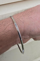 Stainless Steel Thin Kara Sikh Singh Kaur Khalsa Bangle One Edge Collar Design Kada T3A Bracelet Karray Karha Silver Tone Sikhism Kakar 5Ks