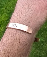 Copper Om Kara Hindu Tamba Bangle Smooth Design Magnetic Ohm Kada Ajustable O2A Meditation Bracelet Karray Karha Sikh BP Health Benefits