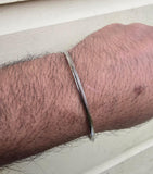 Stainless Steel Thin Kara Sikh Singh Kaur Khalsa Bangle One Edge Collar Design Kada T3A Bracelet Karray Karha Silver Tone Sikhism Kakar 5Ks