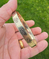 Brass Om Kara Hindu Pittal Bangle Smooth Design Jointless Ohm Kada Meditation O1A Bracelet Karray Karha Sikh Shiv