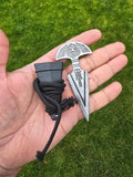 Sarbloh Taksali punch Pure Iron khalsa lion Hawk shastar nihang sikh singh kaur punjabi sher Baaz Handmade - matching sheath dori EE20A