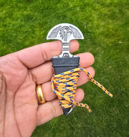 Sarbloh Taksali punch Pure Iron khalsa lion Hawk shastar nihang sikh singh kaur punjabi sher Baaz Handmade - matching sheath dori EE20A
