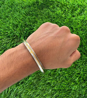 Sikh Kara Stainless Steel Bracelet Brass Line Kada Singh Kaur Khalsa Kakaar Punjabi Sikhism Bangle Karra Edged Design DD51