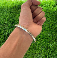 Sikh Kara Stainless Steel Bracelet Brass Line Kada Singh Kaur Khalsa Kakaar Punjabi Sikhism Bangle Karra Edged Design DD51