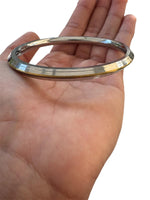 Sikh Kara Stainless Steel Bracelet Brass Line Kada Singh Kaur Khalsa Kakaar Punjabi Sikhism Bangle Karra Edged Design DD51