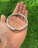 Sikh Kara Stainless Steel Bracelet Brass Line Kada Singh Kaur Khalsa Kakaar Punjabi Sikhism Bangle Karra Edged Design DD51