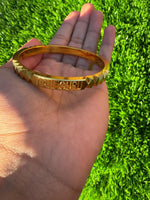 Sikh Kara Gold Plated Khanda Laser Engraved Bracelet Kada Singh Kaur Khalsa Kakaar Punjabi Sikhism Bangle Karra Cut Design DD59