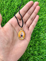 Sikh Pendant Guru Nanak Guru Gobind Singh Ji Oval Photo double sided in Black dori necklace Evil Eye Protection Nazar Shield DD57