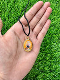 Sikh Pendant Guru Nanak Guru Gobind Singh Ji Oval Photo double sided in Black dori necklace Evil Eye Protection Nazar Shield DD57