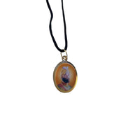 Sikh Pendant Guru Nanak Guru Gobind Singh Ji Oval Photo double sided in Black dori necklace Evil Eye Protection Nazar Shield DD57