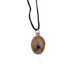 Sikh Pendant Guru Nanak Guru Gobind Singh Ji Oval Photo double sided in Black dori necklace Evil Eye Protection Nazar Shield DD57
