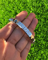 Sikh Kara Silver Plated Khanda Laser Engraved Bracelet Kada Singh Kaur Khalsa Kakaar Punjabi Sikhism Bangle Karra Cut Design DD58