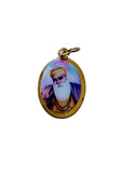 Sikh Pendant Guru Nanak Guru Gobind Singh Ji Oval Photo double sided in Black dori necklace Evil Eye Protection Nazar Shield DD57