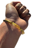 Sikh Kara Gold Plated Khanda Laser Engraved Bracelet Kada Singh Kaur Khalsa Kakaar Punjabi Sikhism One Edge Collar Bangle Karra Design DD61
