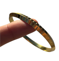 Sikh Kara Gold Plated Khanda Laser Engraved Bracelet Kada Singh Kaur Khalsa Kakaar Punjabi Sikhism One Edge Collar Bangle Karra Design DD61