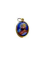 Sikh Pendant Guru Nanak Guru Gobind Singh Ji Oval Photo double sided in Black dori necklace Evil Eye Protection Nazar Shield DD57