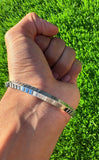 Sikh Kara Silver Plated Khanda Laser Engraved Bracelet Kada Singh Kaur Khalsa Kakaar Punjabi Sikhism One Edge Collar Bangle Karra Design 60