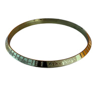 Sikh Kara Gold Plated Khanda Laser Engraved Bracelet Kada Singh Kaur Khalsa Kakaar Punjabi Sikhism One Edge Collar Bangle Karra Design DD61