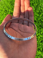 Sikh Kara Silver Plated Khanda Laser Engraved Bracelet Kada Singh Kaur Khalsa Kakaar Punjabi Sikhism One Edge Collar Bangle Karra Design 60