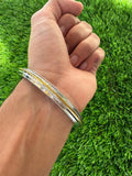 Sikh Kara Stainless Steel Thick Bracelet Brass Line Kada Singh Kaur Khalsa Kakaar Punjabi Sikhism Bangle Karra Edged Design DD52