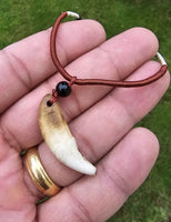 Authentic wolf tooth pendant tribal evil eye nazar protection witcher necklace P