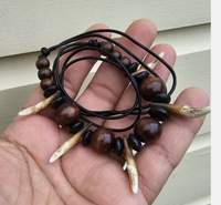 Authentic wolf tooth pendant tribal evil eye nazar protection witcher necklace