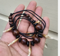 Authentic wolf tooth pendant tribal evil eye nazar protection witcher necklace