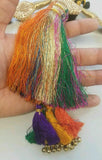 Punjabi Patiala Paranda Hair Braid Tassel Rhinestone Bells Mehndi Jagoo Bridal A14