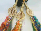 Punjabi Patiala Paranda Hair Braid Tassel Rhinestone Bells Mehndi Jagoo Bridal A14