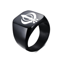 India Sikhism Rings Men Hinduism Customized Sikh Symbol Stainless Steel Signet Band Ring Religious Jewelry