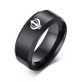 India Sikhism Rings Men Hinduism Customized Sikh Symbol Stainless Steel Signet Band Ring Religious Jewelry