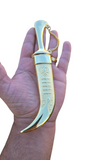 Gold plated Stainless Steel Kirpan Sikh Siri Sahib Singh Diamond Design Khanda Engraved F51R