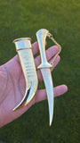 Gold plated Stainless Steel Kirpan Sikh Siri Sahib Singh Diamond Design Khanda Engraved F51R