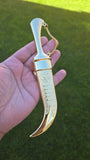 Gold plated Stainless Steel Kirpan Sikh Siri Sahib Singh Diamond Design Khanda Engraved F51R