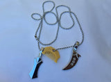 Sikh Punjabi Stainless Steel Khanda Kirpan Comb in ball chain singh khalsa QQ-G Pendant Locket Amulet Talisman Good Luck Charm Positive Vibe