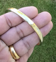 Brass Kara Smooth Design Sikh Bangle Singh Khalsa Bracelet Gold Look Kada L24G
