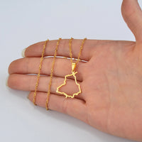 Anniyo Punjab State India Map Pendant Necklace Outline Jewelry #212721
