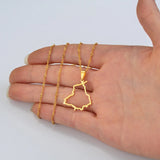 Anniyo Punjab State India Map Pendant Necklace Outline Jewelry #212721