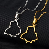 Anniyo Punjab State India Map Pendant Necklace Outline Jewelry #212721