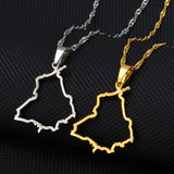 Anniyo Punjab State India Map Pendant Necklace Outline Jewelry #212721