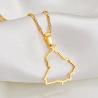 Anniyo Punjab State India Map Pendant Necklace Outline Jewelry #212721