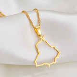 Anniyo Punjab State India Map Pendant Necklace Outline Jewelry #212721