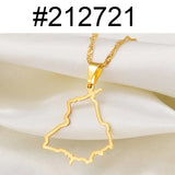 Anniyo Punjab State India Map Pendant Necklace Outline Jewelry #212721