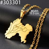 Anniyo Punjab State Pendant Necklace Stainless steel Jewelry for Women Men @303301
