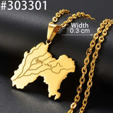 Anniyo Punjab State Pendant Necklace Stainless steel Jewelry for Women Men @303301
