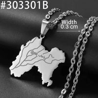 Anniyo Punjab State Pendant Necklace Stainless steel Jewelry for Women Men @303301