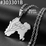 Anniyo Punjab State Pendant Necklace Stainless steel Jewelry for Women Men @303301